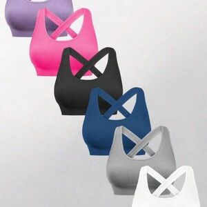 Colorful Cross-Back Sports Bras Set